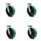 Service Caster 8 Inch Green Poly on Cast Iron Caster Set with Roller Bearing and Swivel Lock SCC-30CS820-PUR-GB-BSL-4 - alternate 1